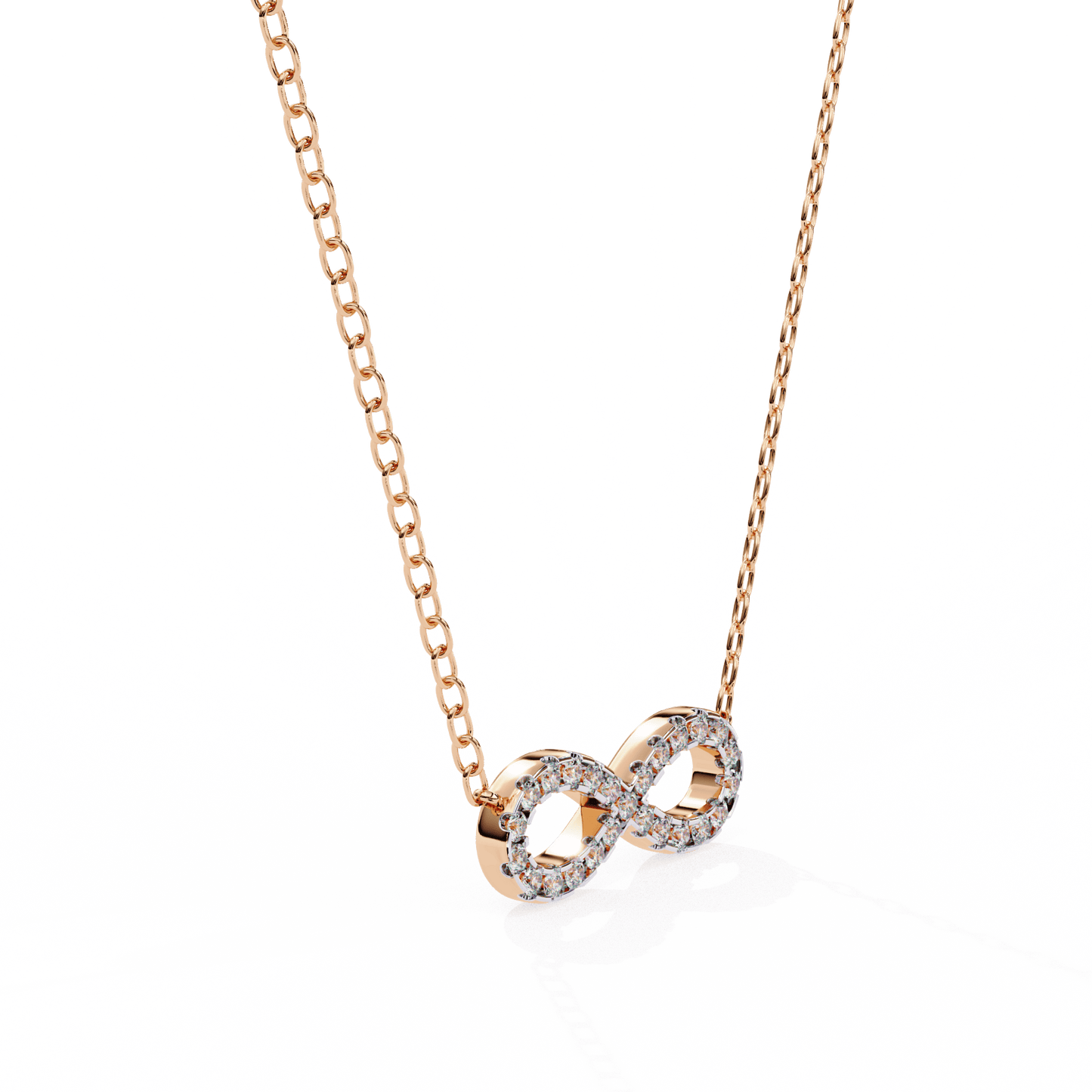 Infinity Shape Round Diamond Pendant