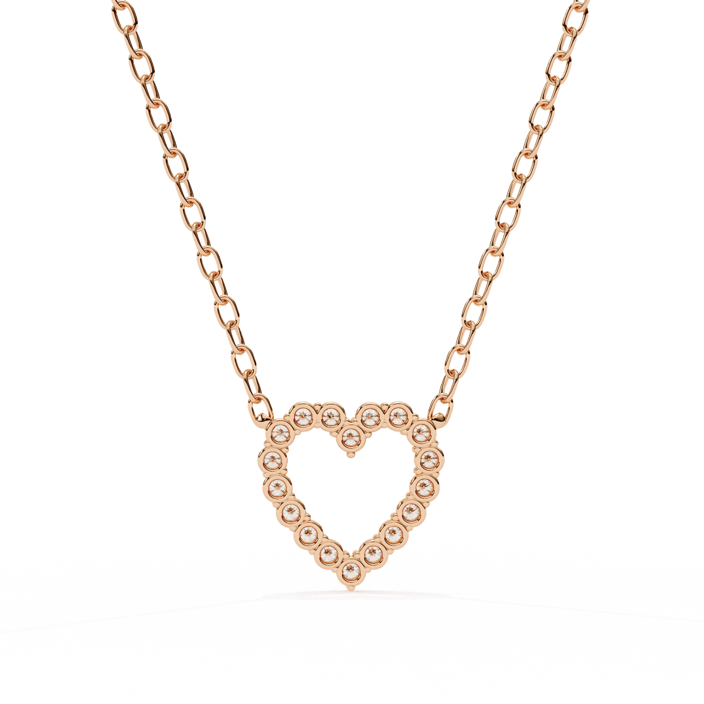Heart Shape Round Diamond Pendant