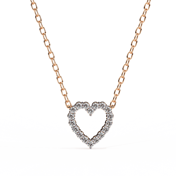 Heart Shape Round Diamond Pendant