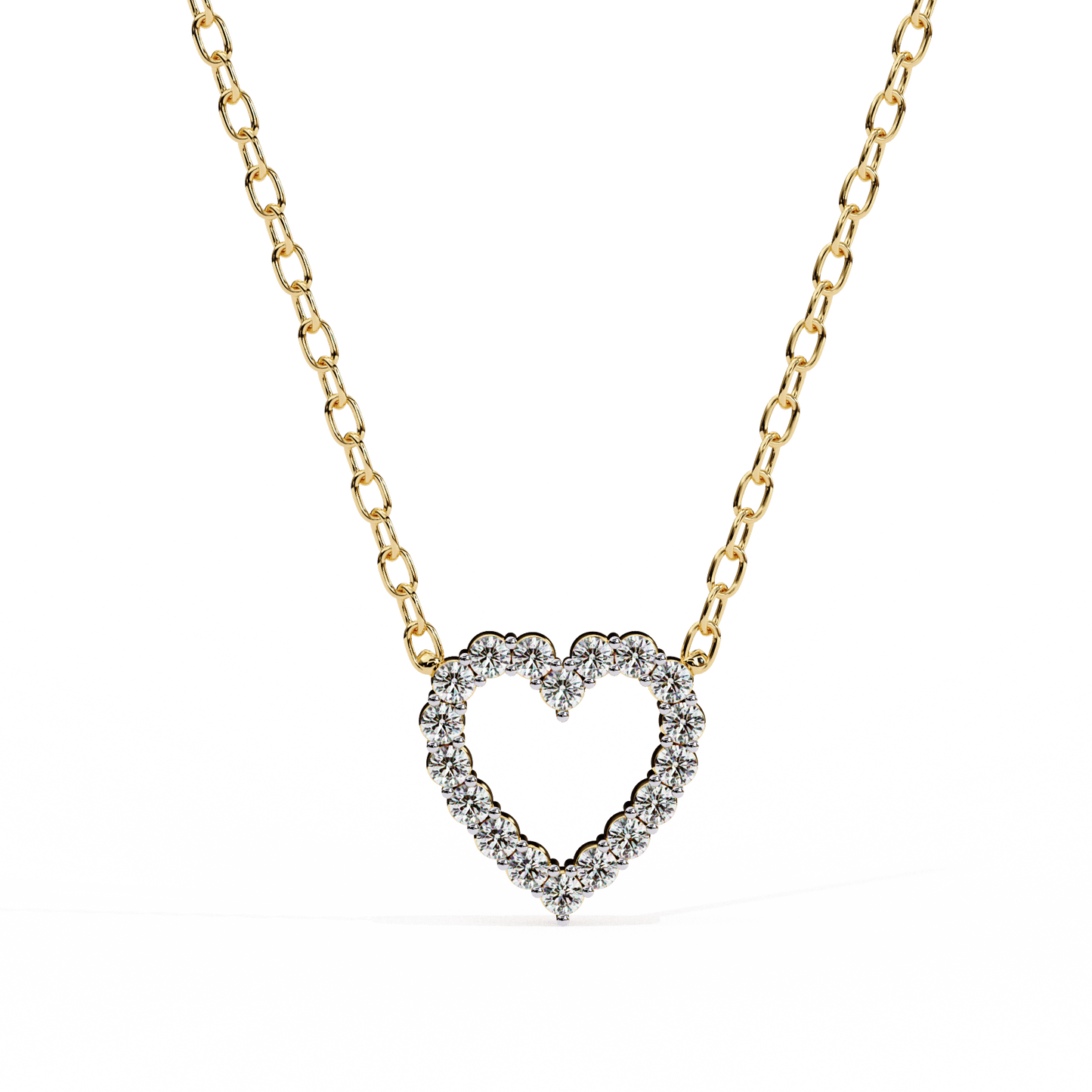 Heart Shape Round Diamond Pendant