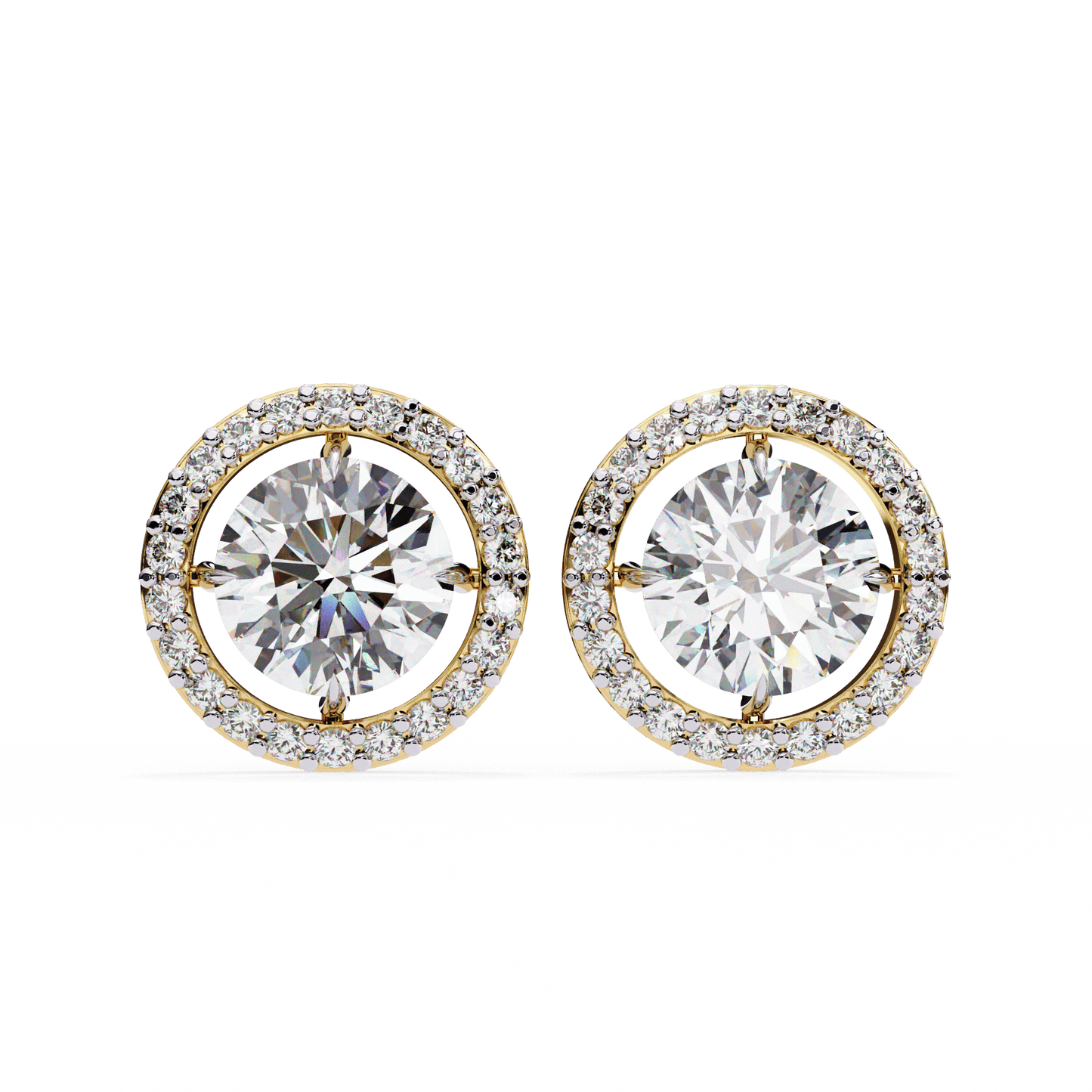 0.81 Pointers Round Solitaire Halo Studs