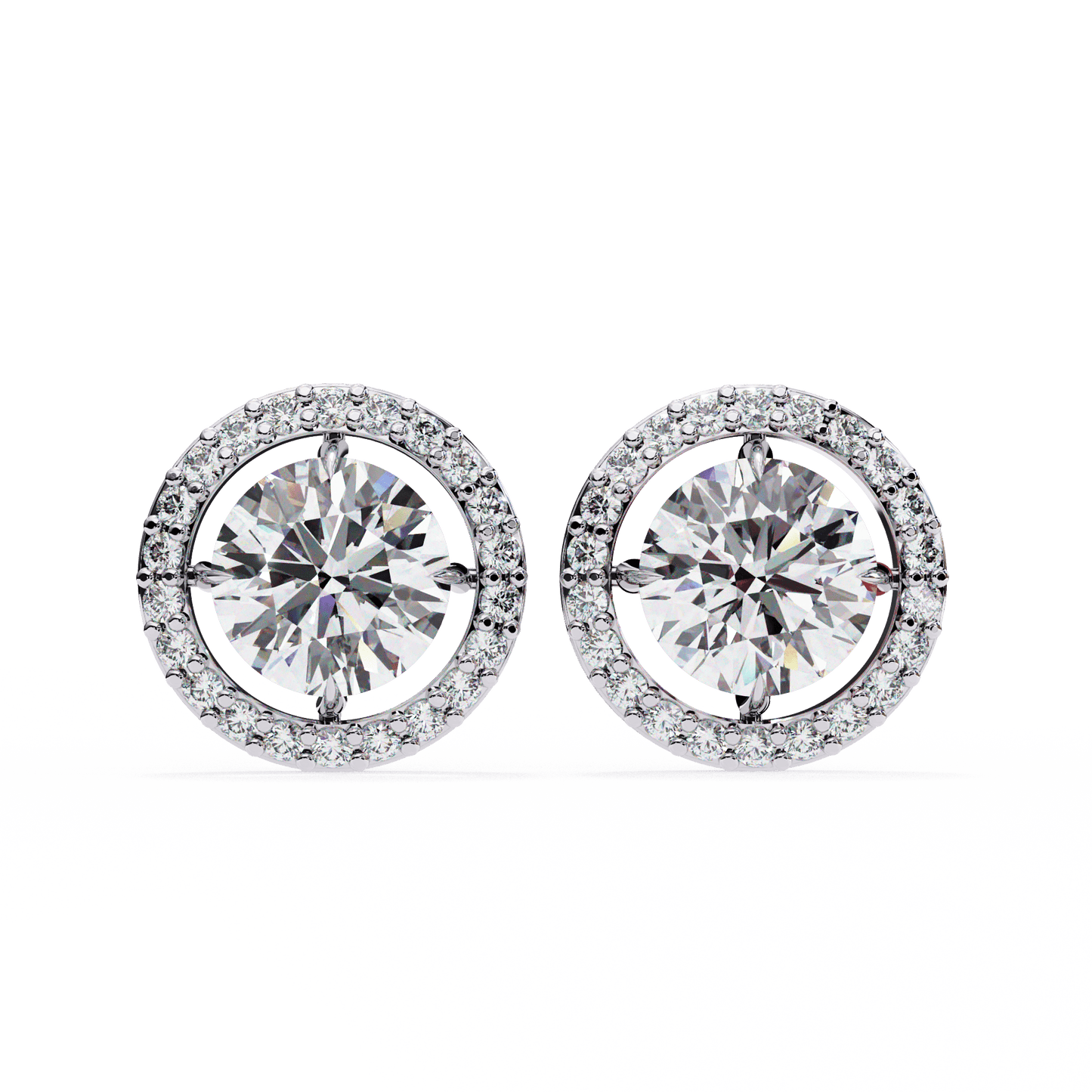 0.81 Pointers Round Solitaire Halo Studs