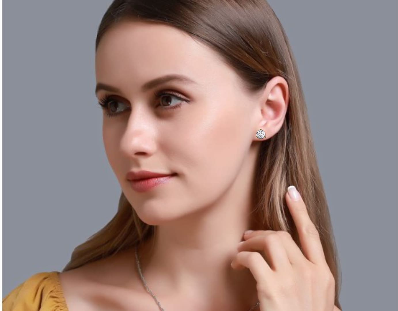 0.90 carat each 3 Prong Carat Round Solitaire Earrings
