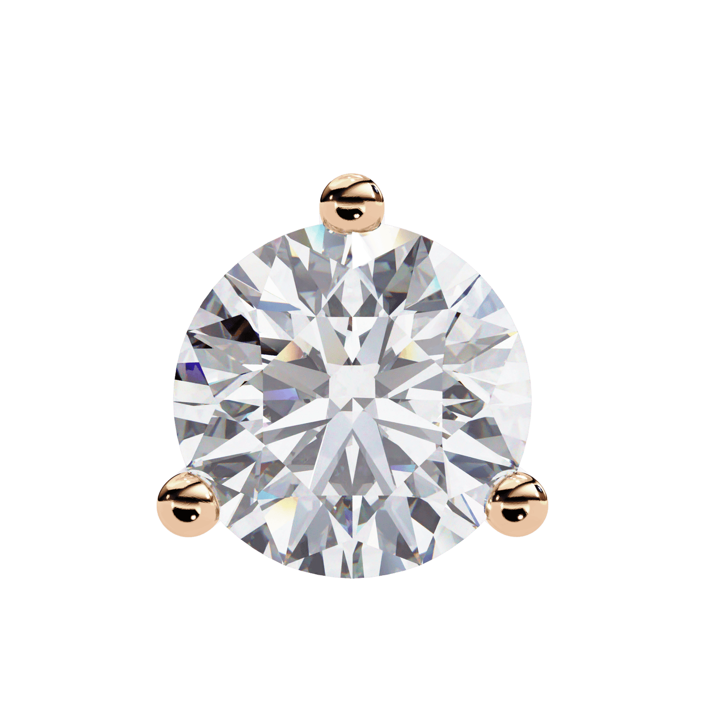 0.90 carat each 3 Prong Carat Round Solitaire Earrings