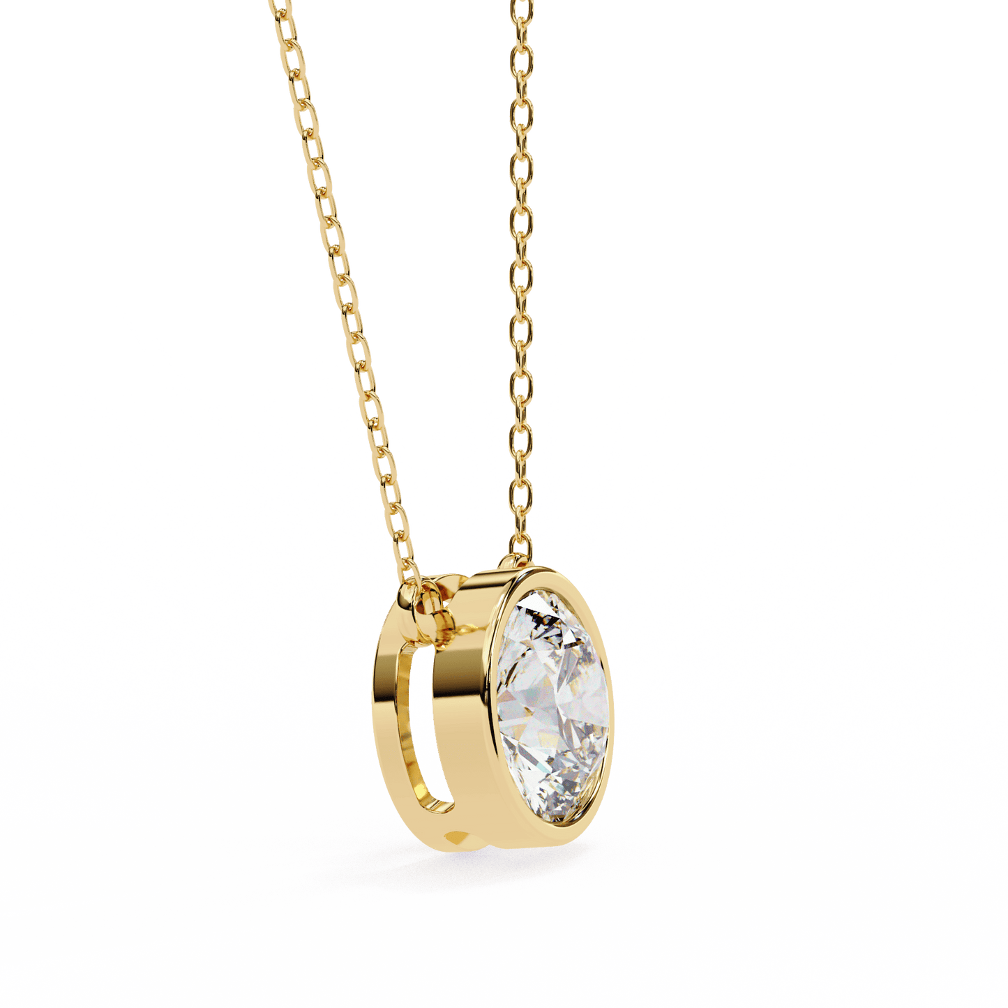 1.78 Carat Round Bezel Solitaire Pendant