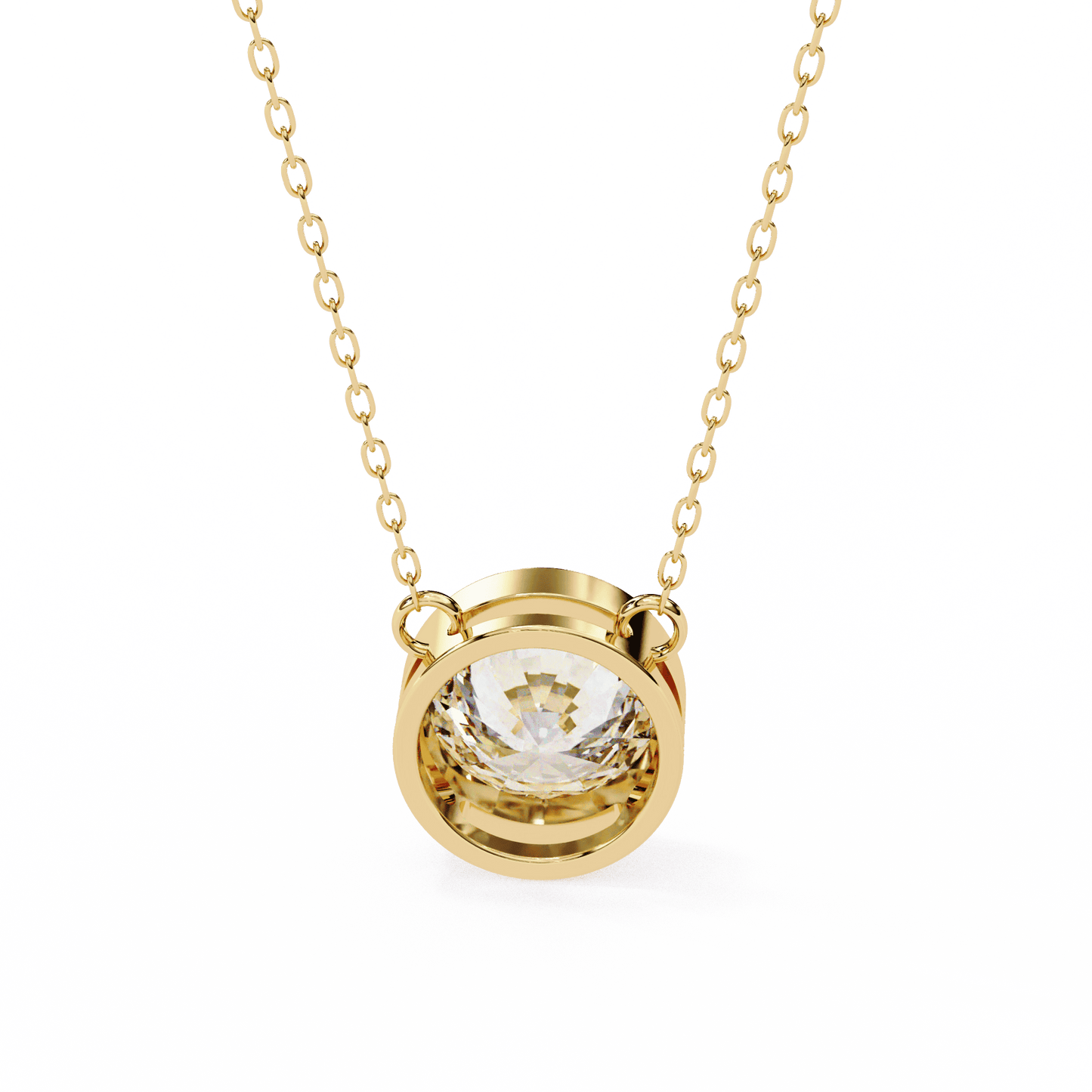 1.78 Carat Round Bezel Solitaire Pendant