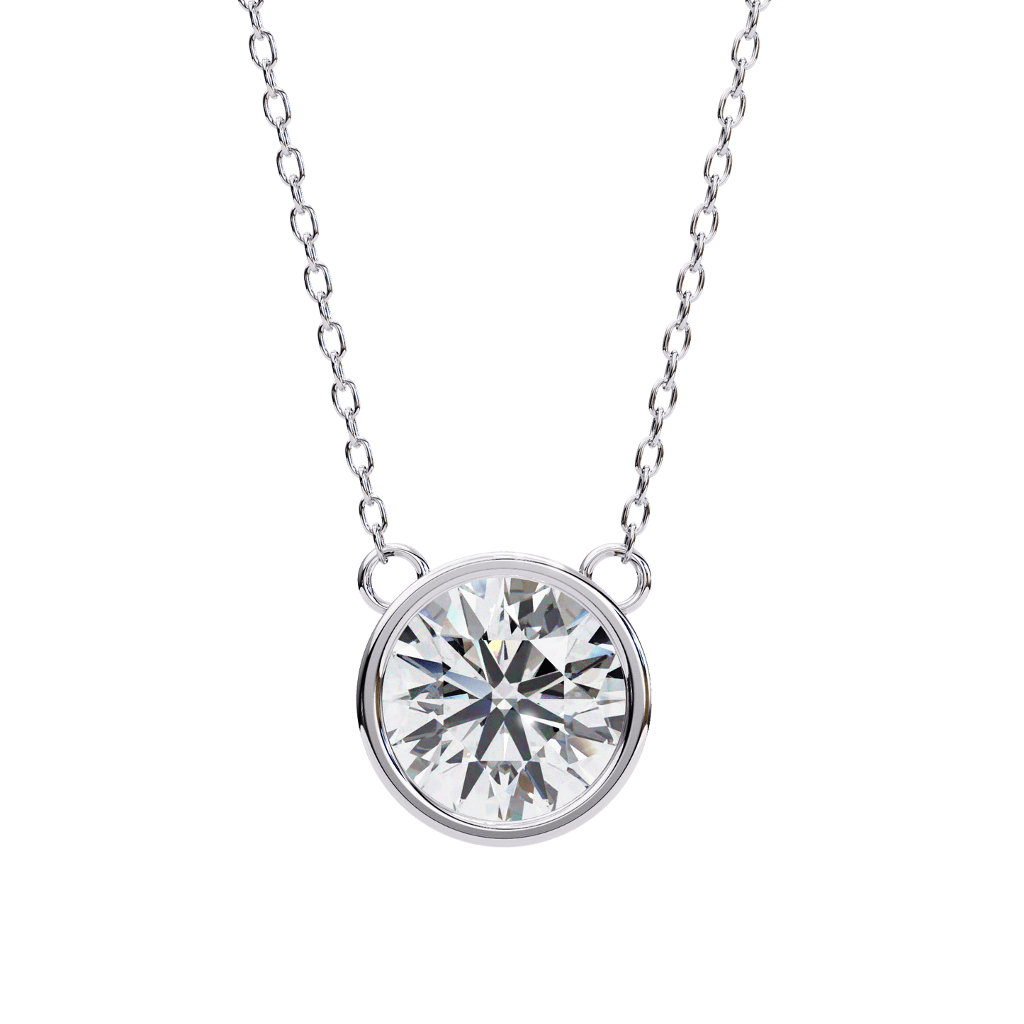 1.78 Carat Round Bezel Solitaire Pendant