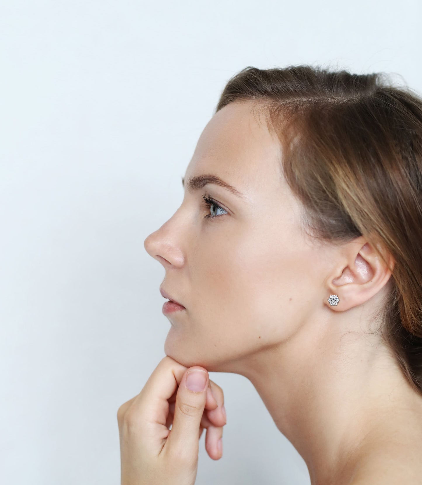 2.5 Carat each 6 Prong Round Lab Solitaire Earrings