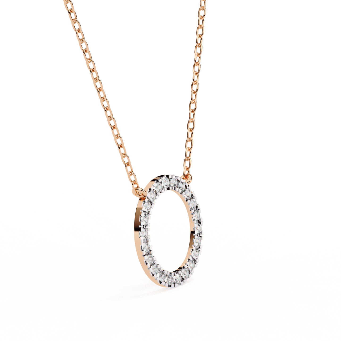 Perfect Circle Round Diamond Pendant