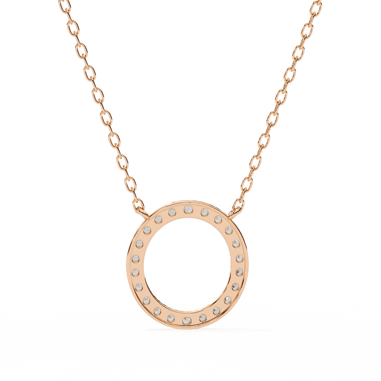 Perfect Circle Round Diamond Pendant