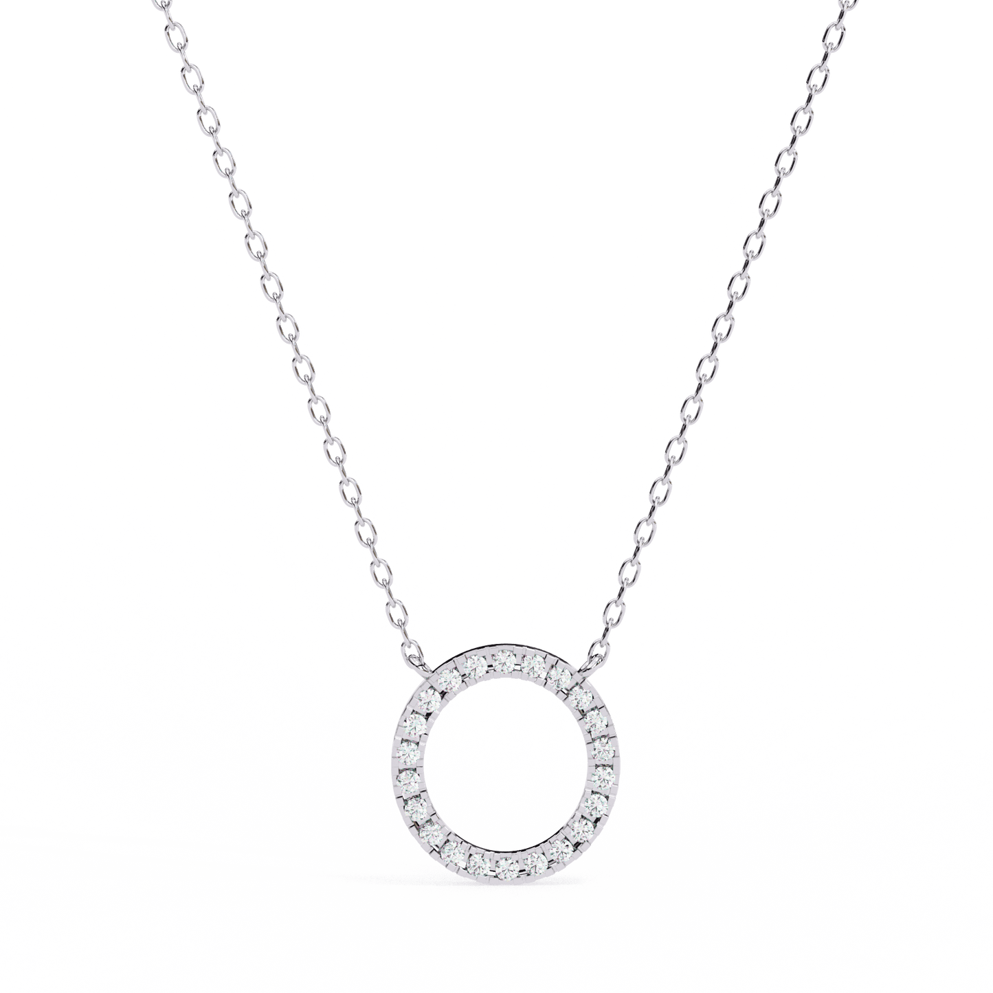 Perfect Circle Round Diamond Pendant