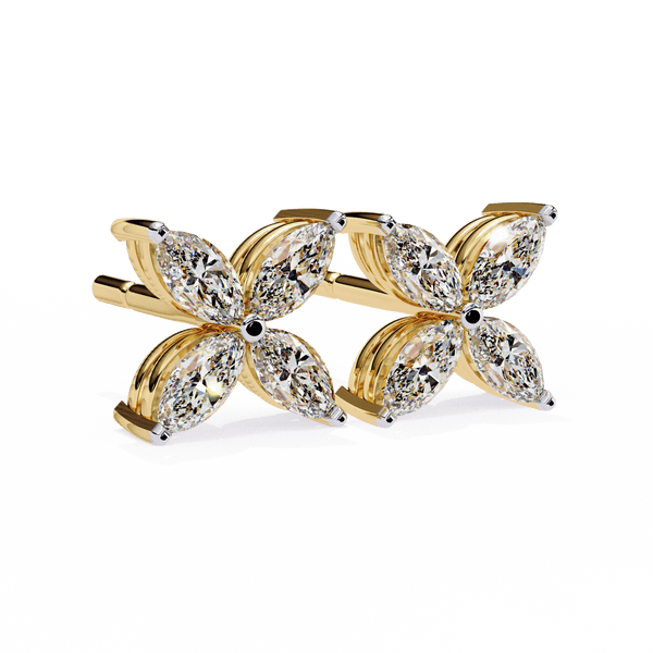 Cross Marquise Diamond Earrings
