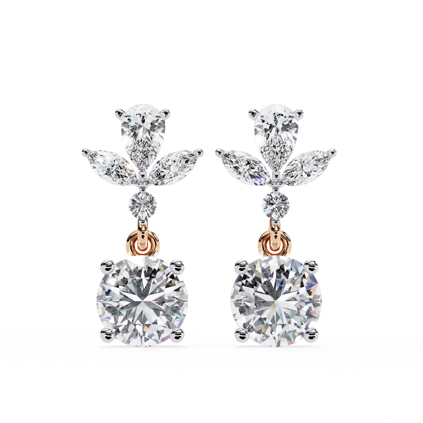 Chic Dangling Diamond Earrings