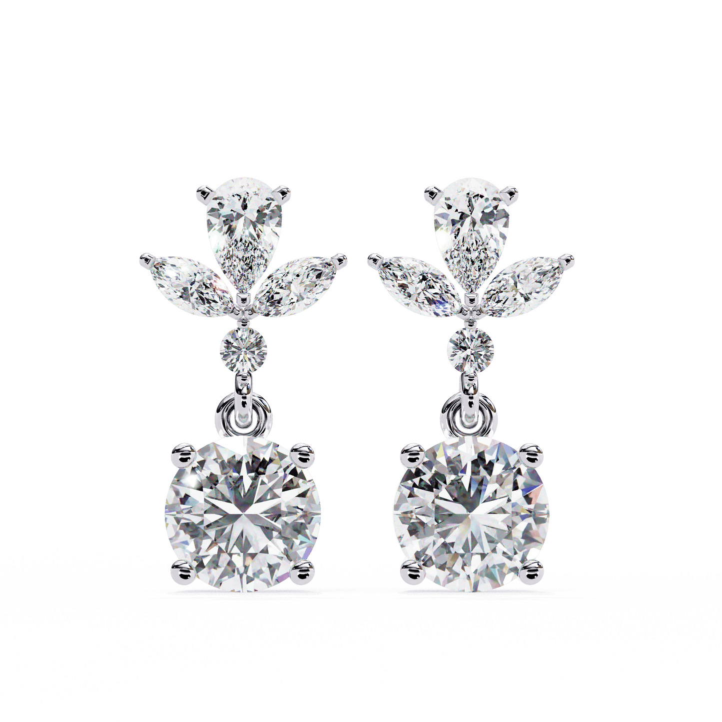 Chic Dangling Diamond Earrings