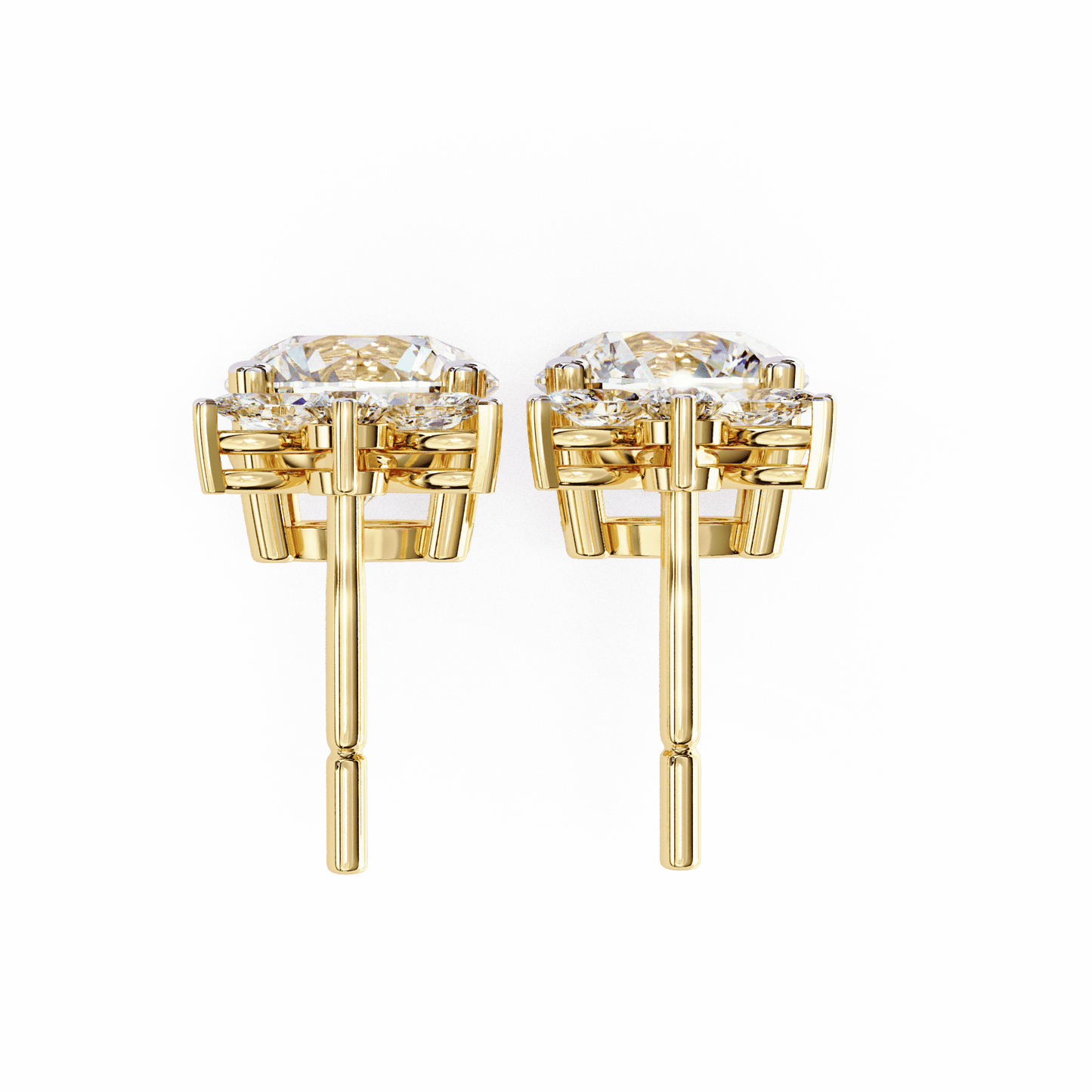 Marquise Round and Pear Large Solitaire Earrings