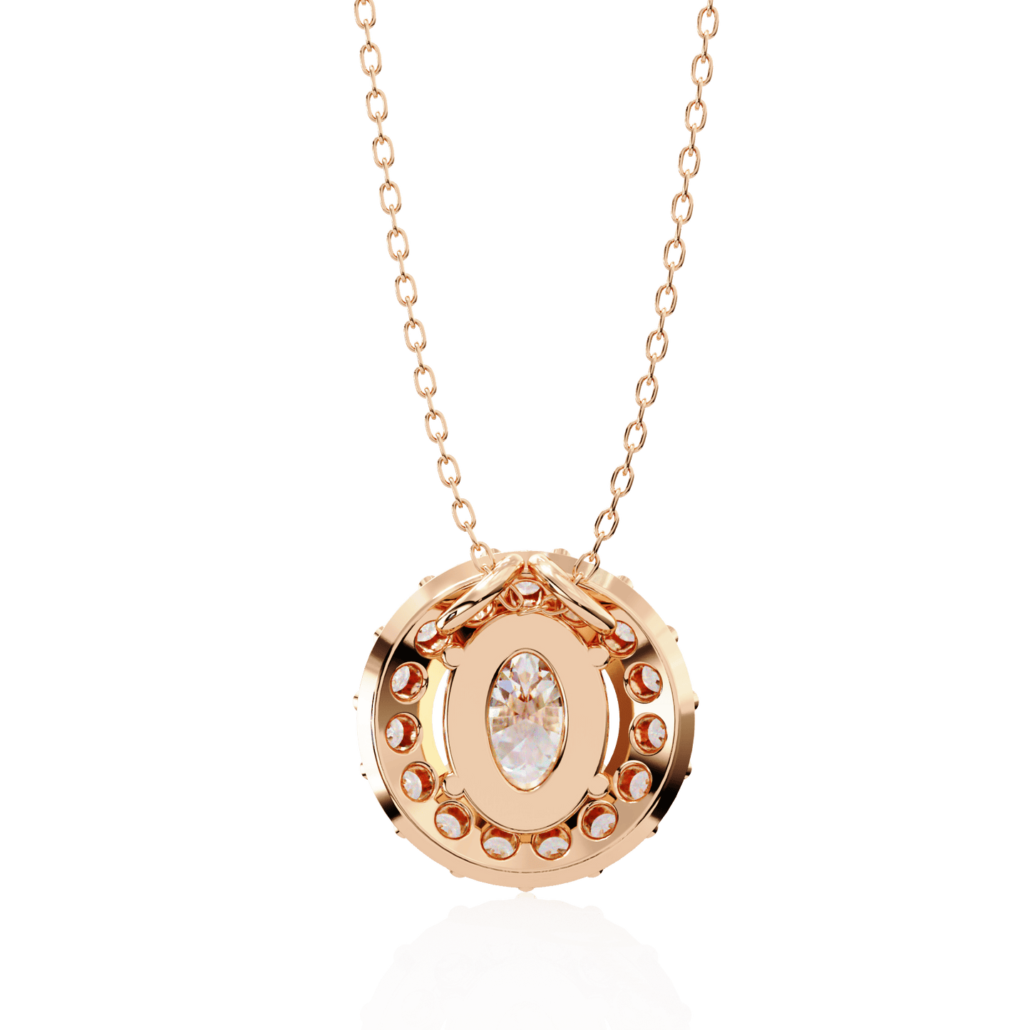Ritzy Oval in Round Solitaire Pendant