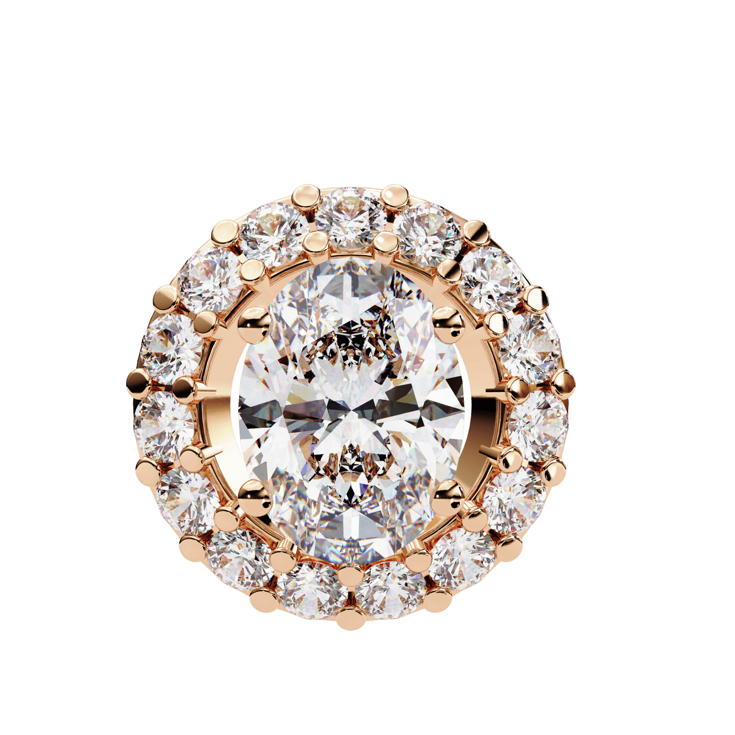 Ritzy Oval in Round Solitaire Pendant