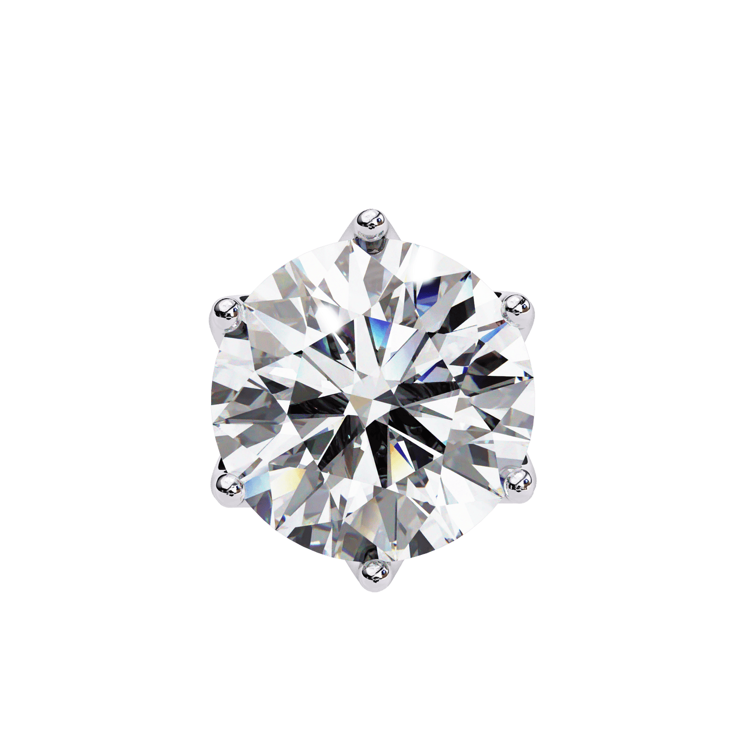 1.50 carat each 6 Promd Round Solitaire Studs