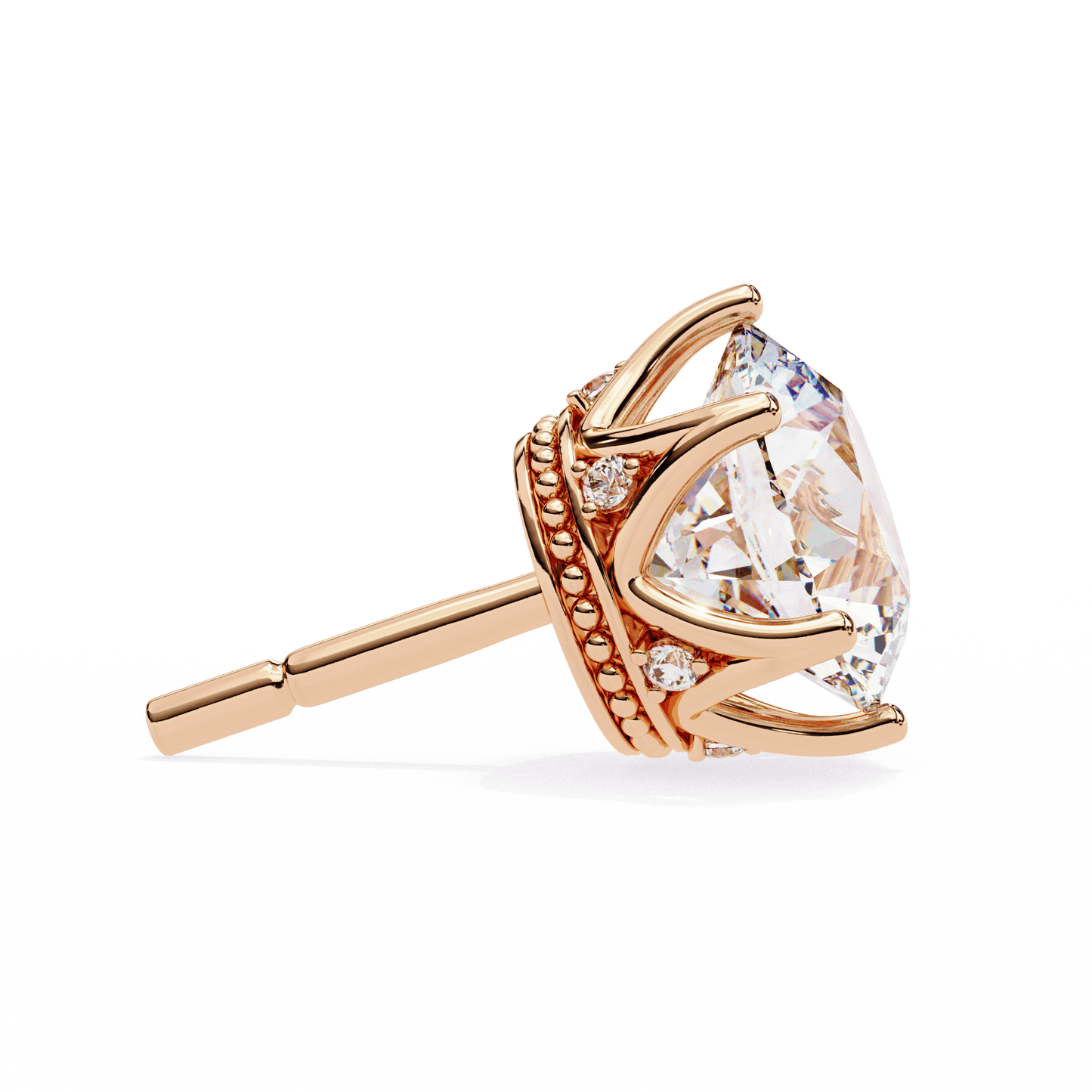 1.50 carat each 6 Promd Round Solitaire Studs