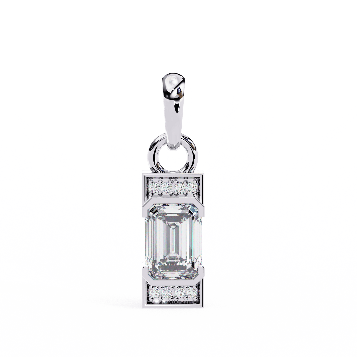 1.02 Emerald Soliatire and Round Pendant