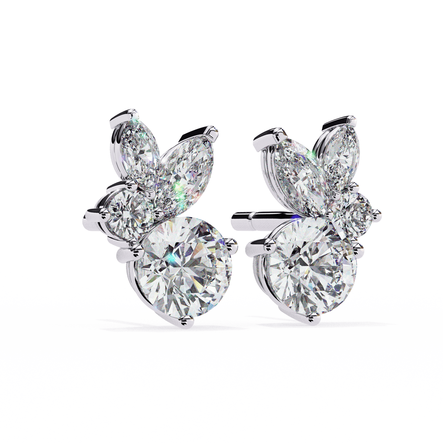Bunny Round Solitaire Earrings