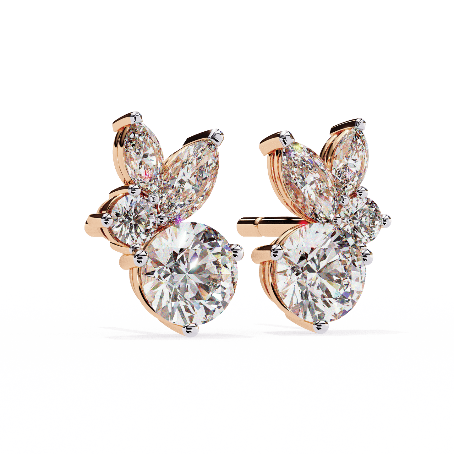 Bunny Round Solitaire Earrings