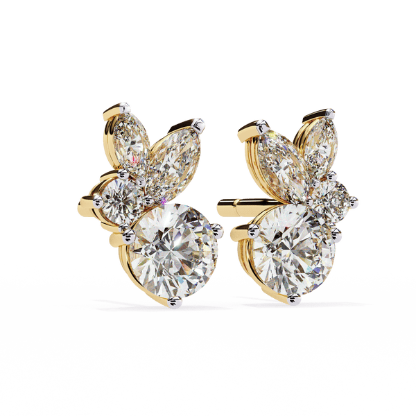 Bunny Round Solitaire Earrings