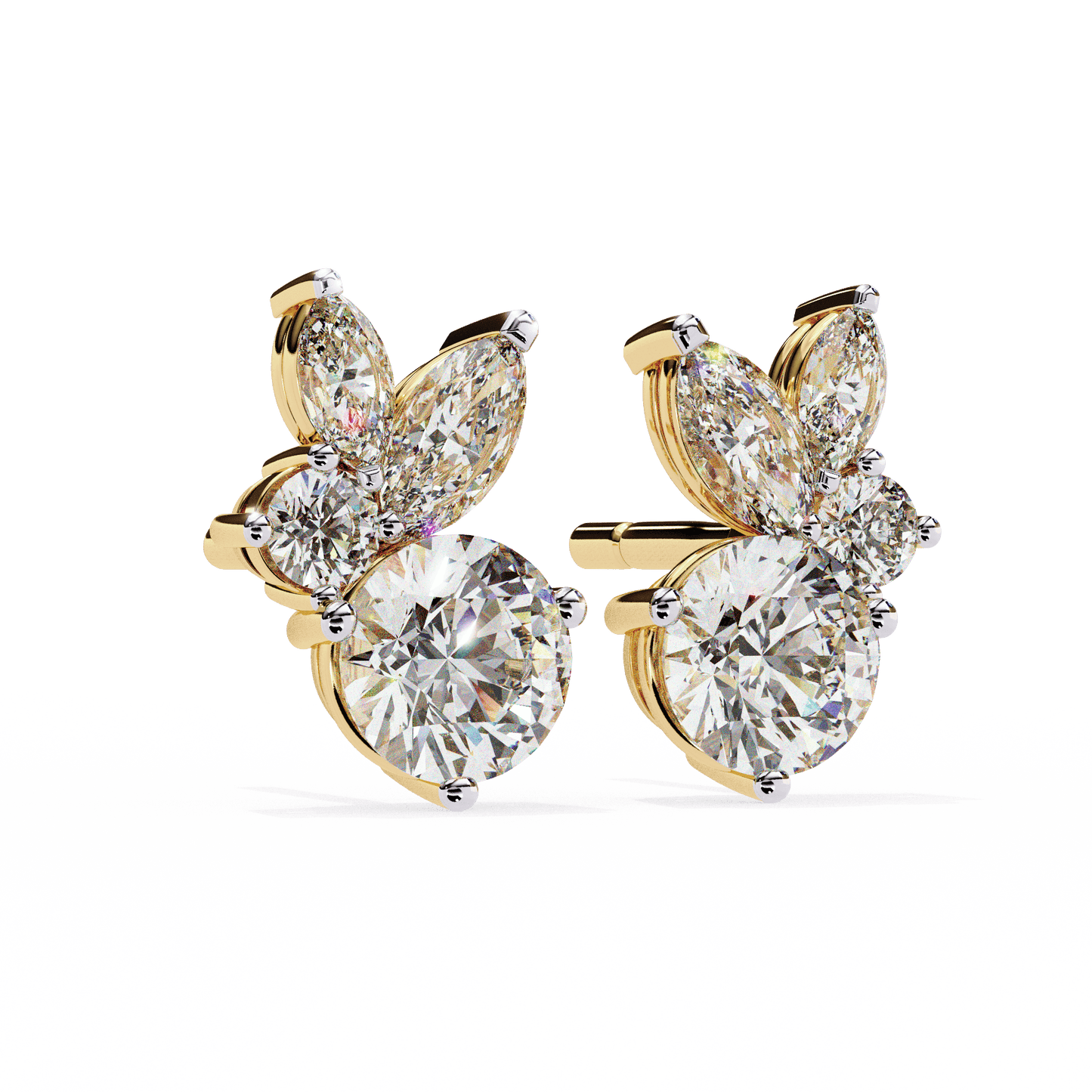 Bunny Round Solitaire Earrings