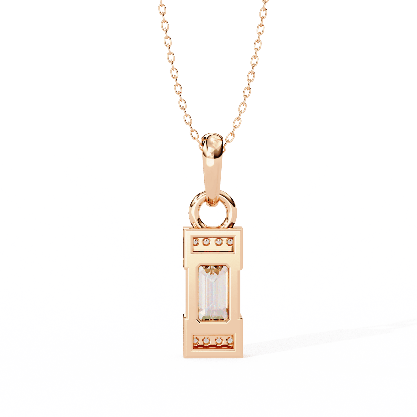 1.02 Emerald Soliatire and Round Pendant