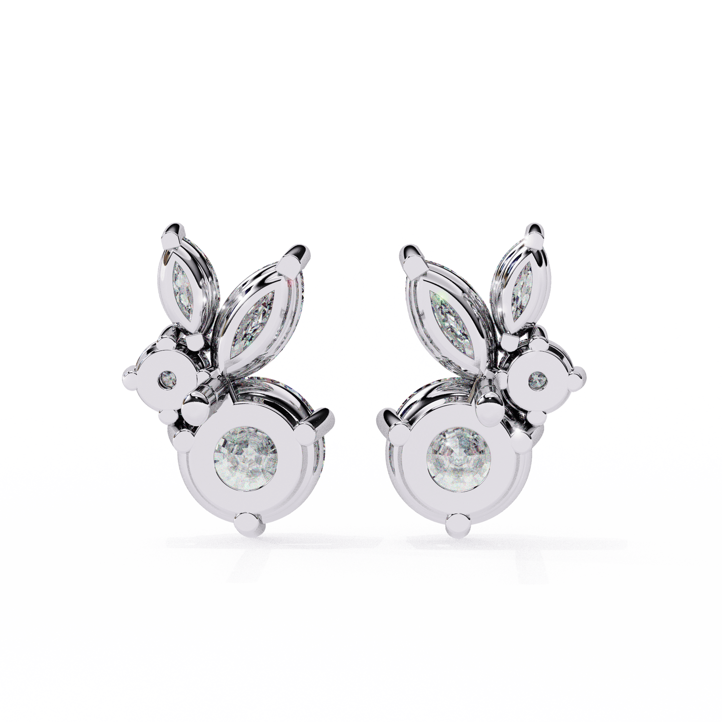 Bunny Round Solitaire Earrings