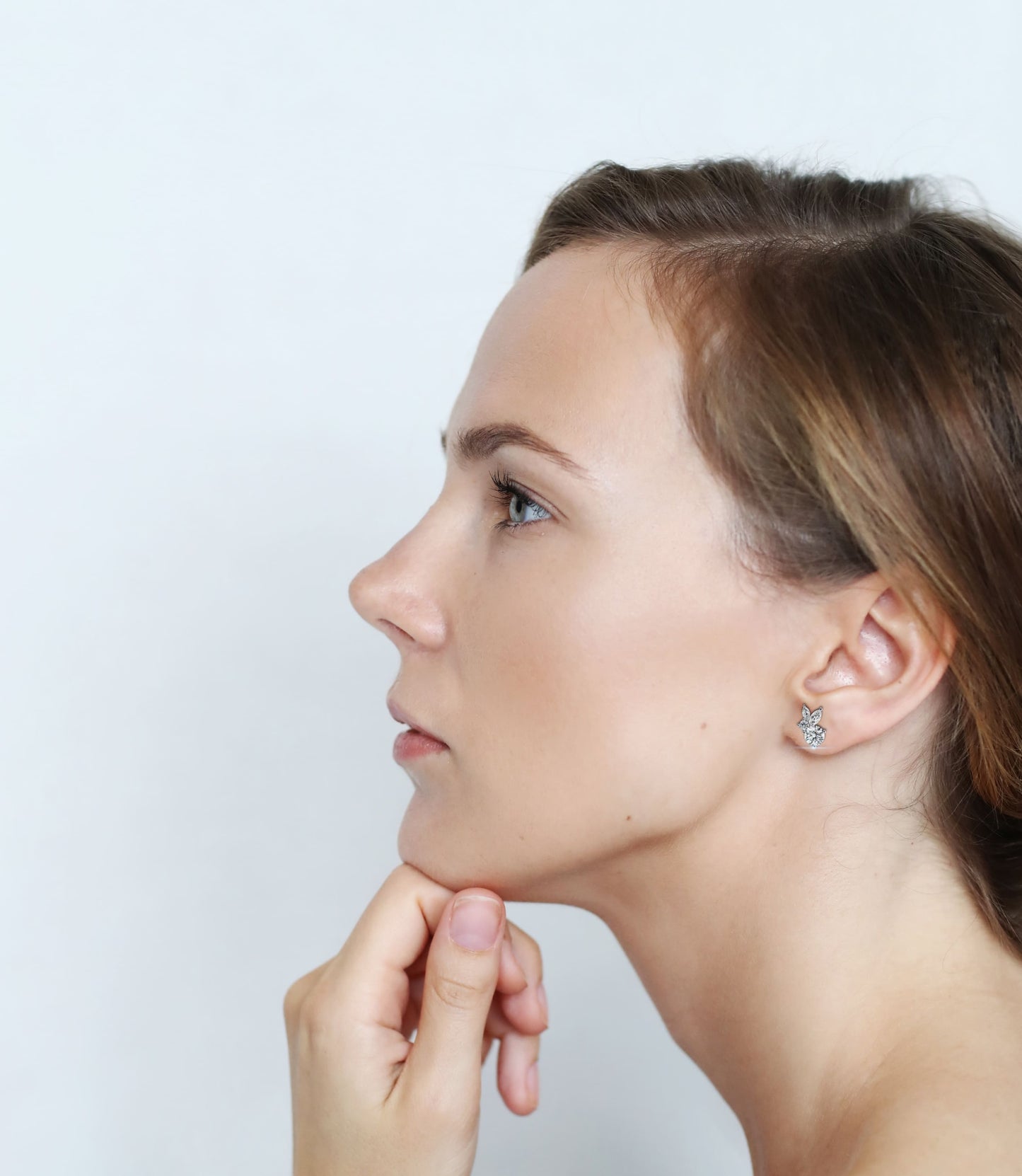Bunny Round Solitaire Earrings