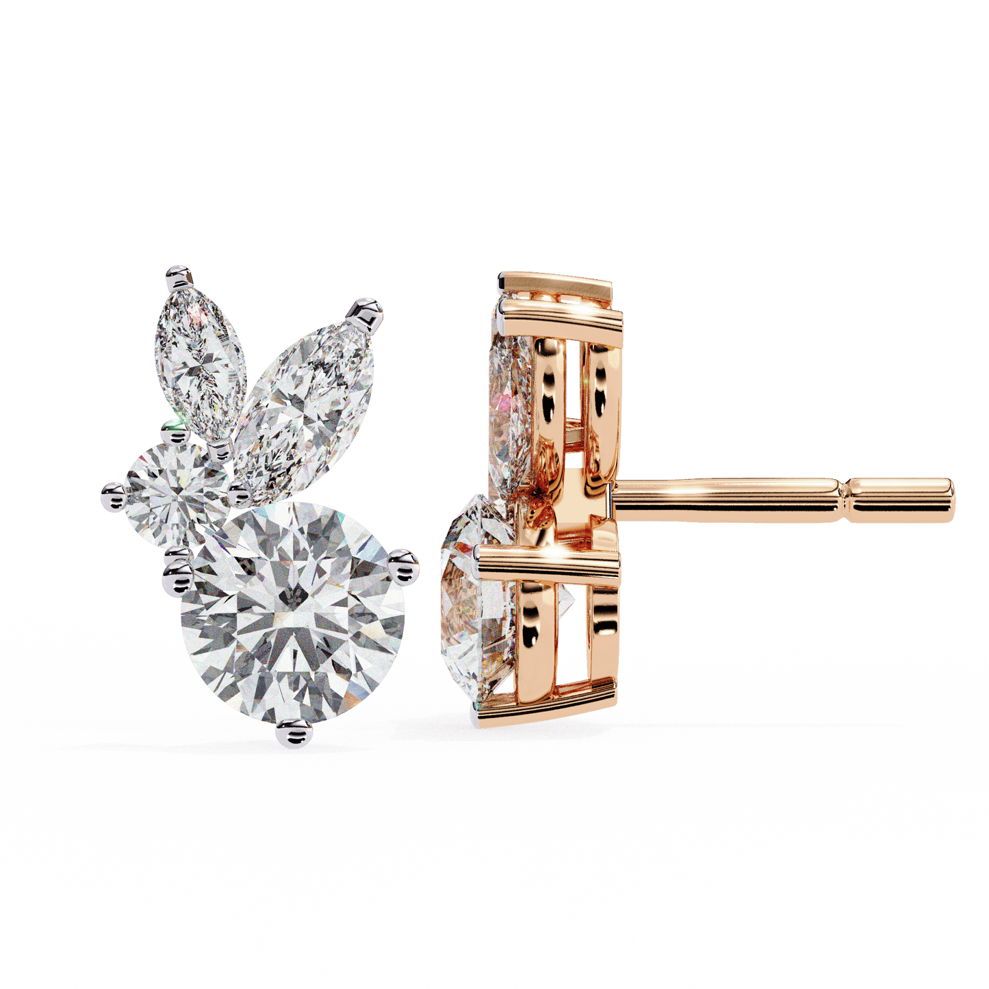 Bunny Round Solitaire Earrings