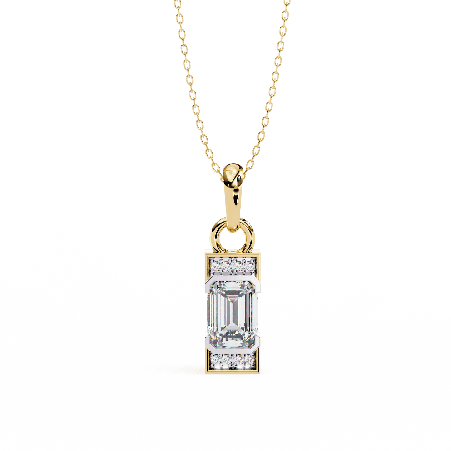 1.02 Emerald Soliatire and Round Pendant