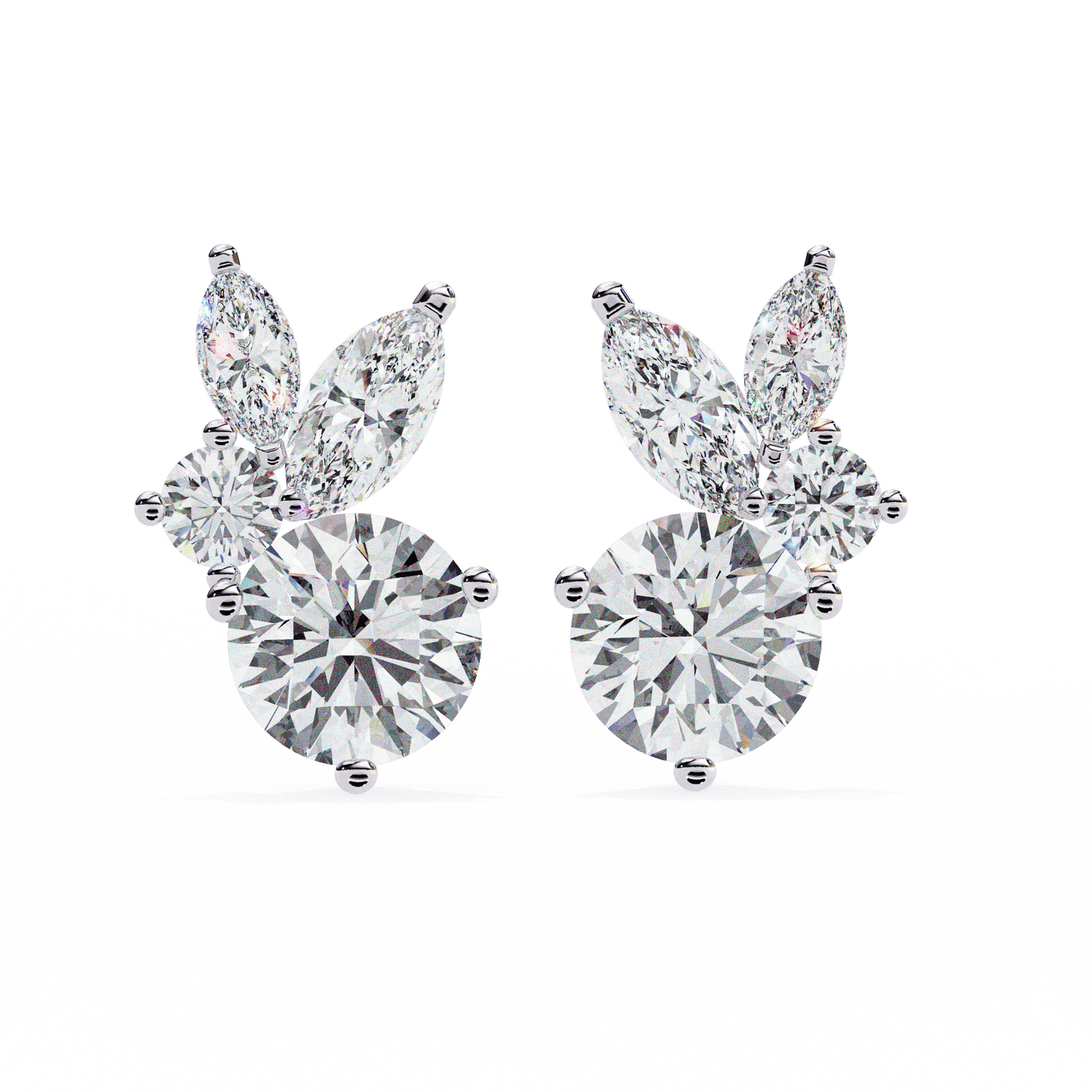 Bunny Round Solitaire Earrings