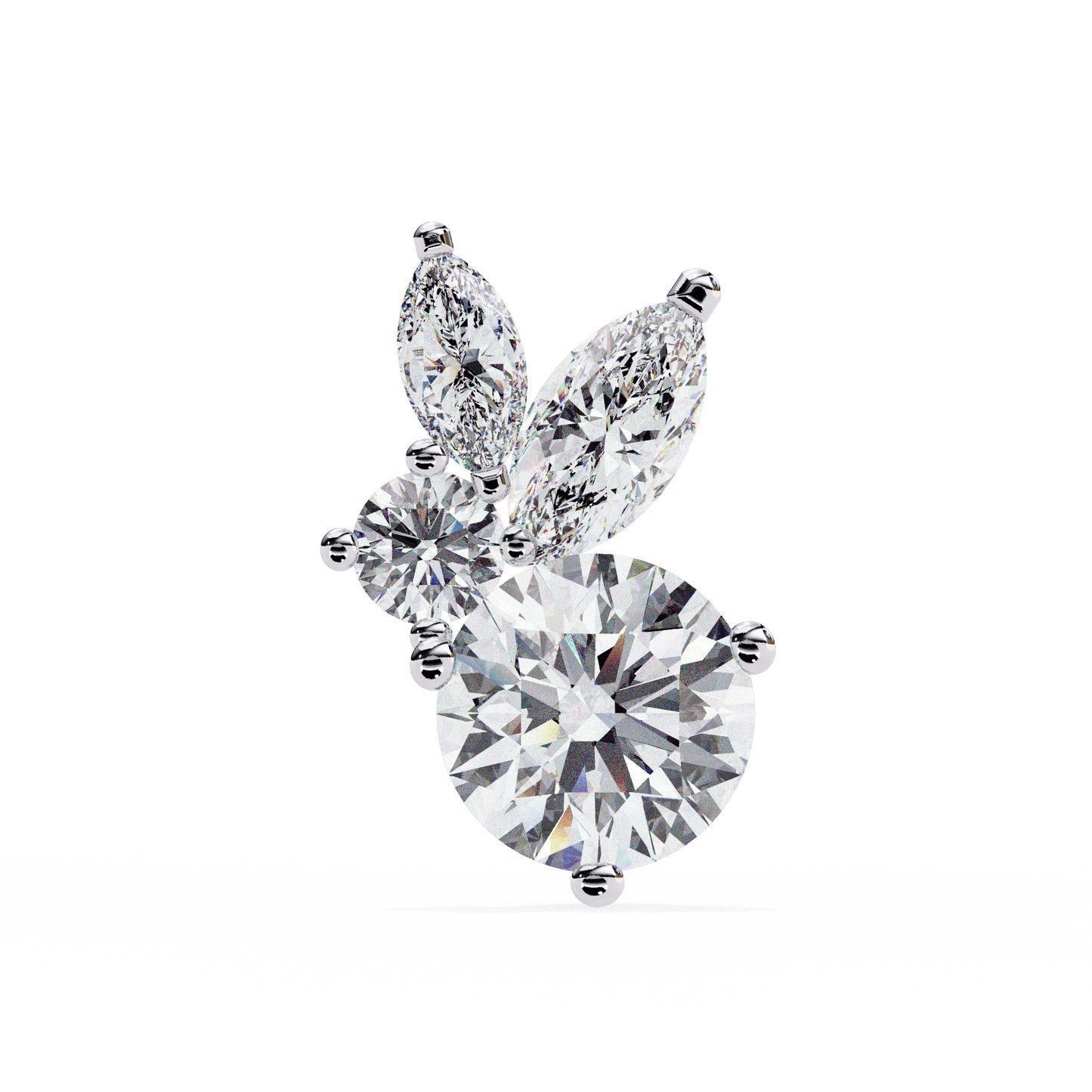 Bunny Round Solitaire Earrings