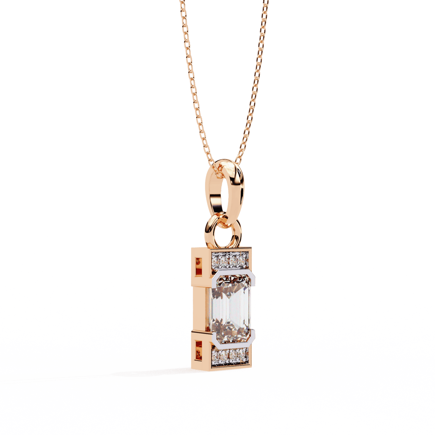 1.02 Emerald Soliatire and Round Pendant