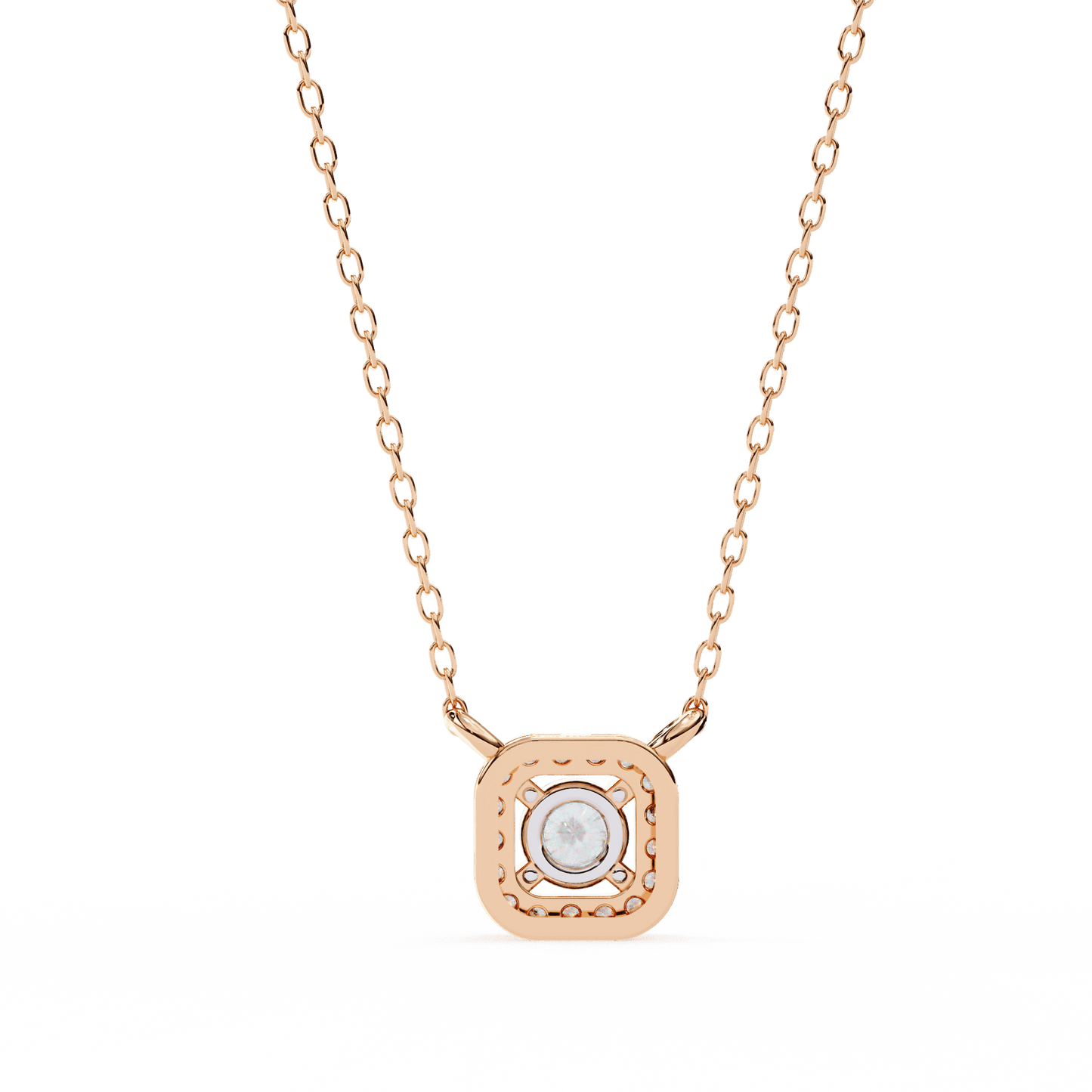 Radial Squared Round Solitaire Pendant