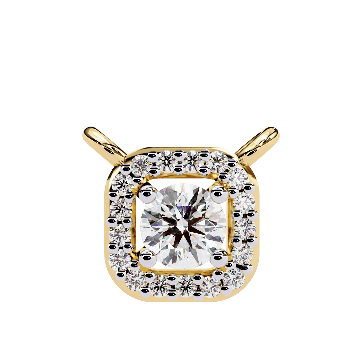 Radial Squared Round Solitaire Pendant