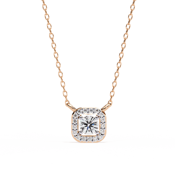 Radial Squared Round Solitaire Pendant