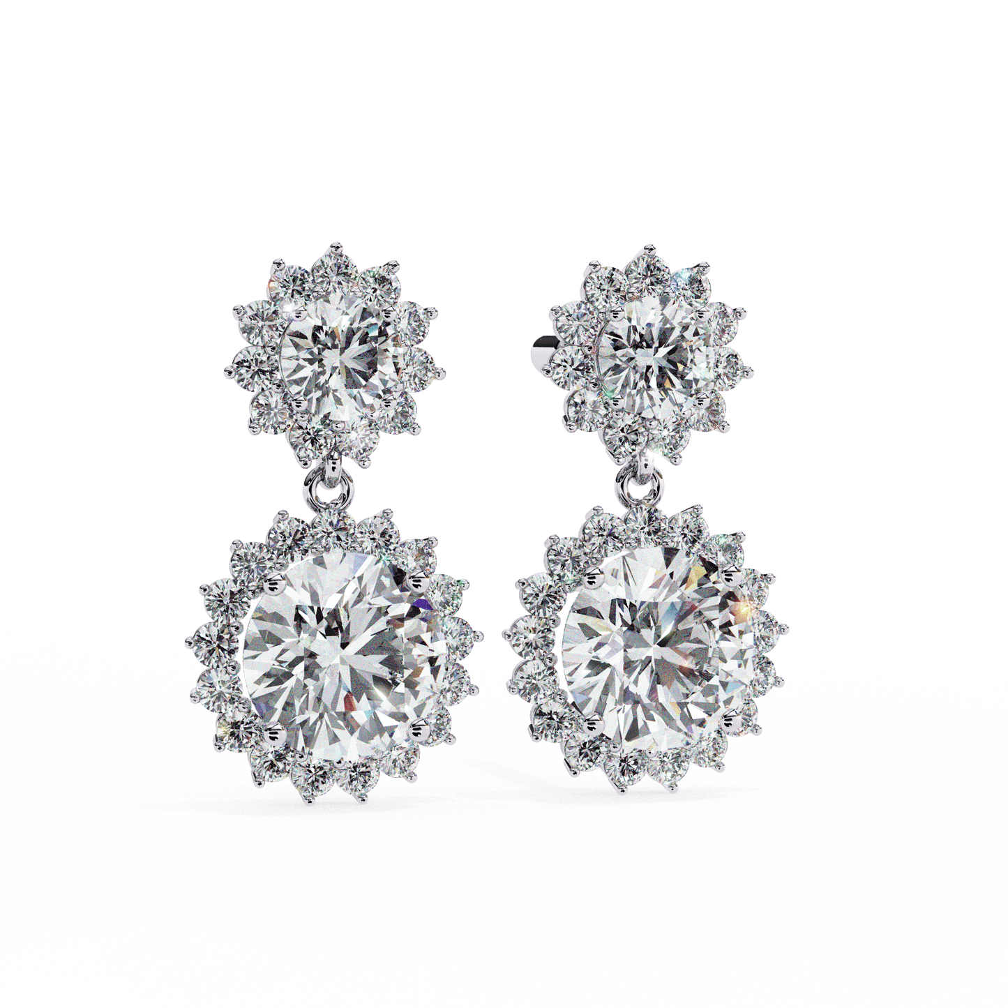 Sun n Star Round Solitaire Earrings