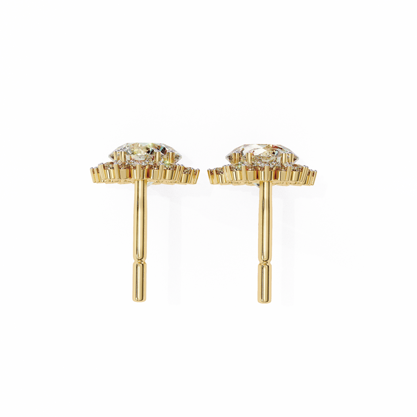Sun n Star Round Solitaire Earrings