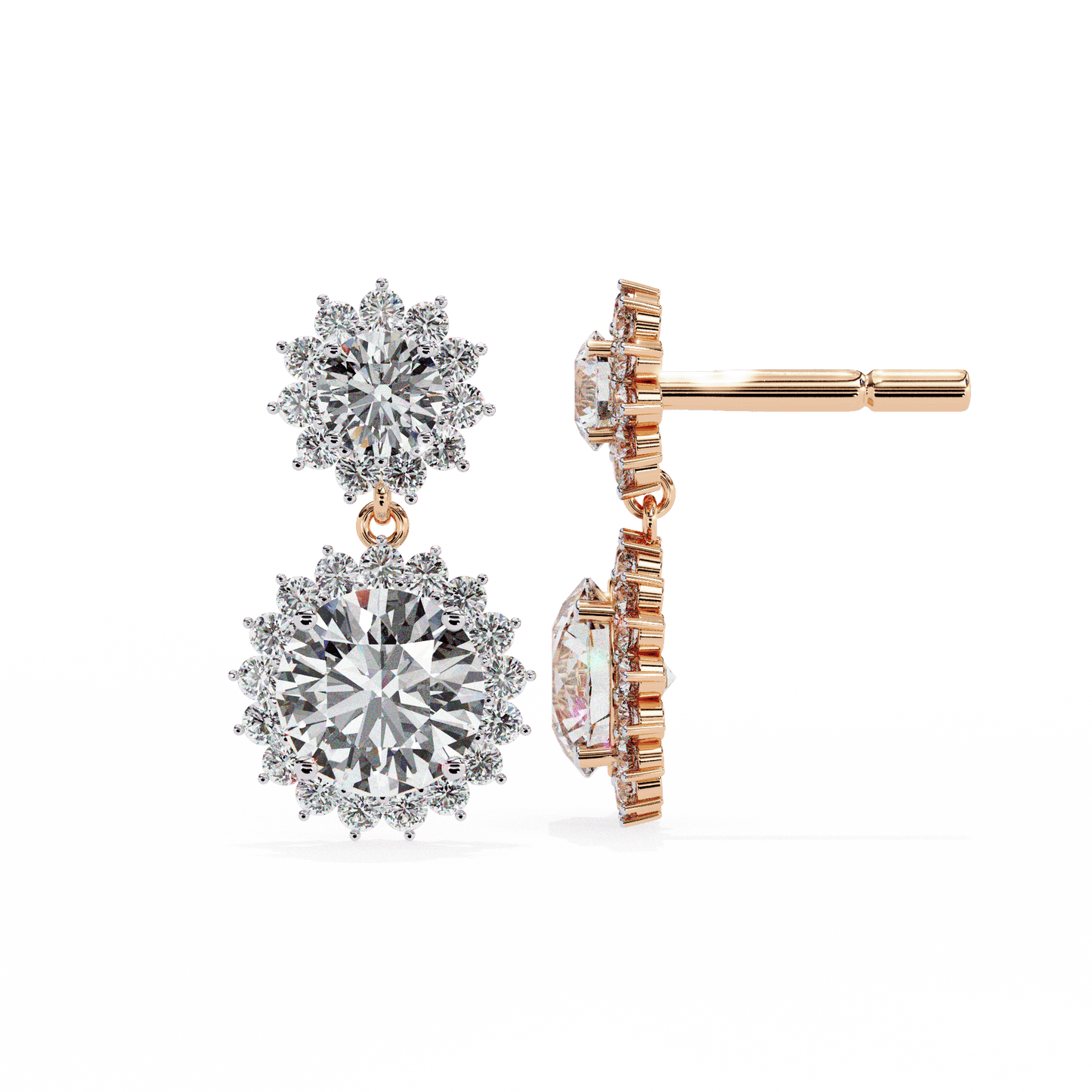Sun n Star Round Solitaire Earrings