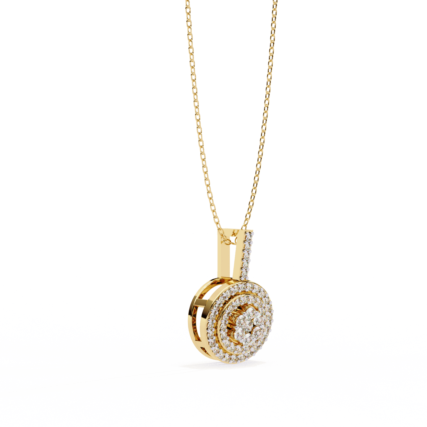 Light Weight Circular Diamond Pendant