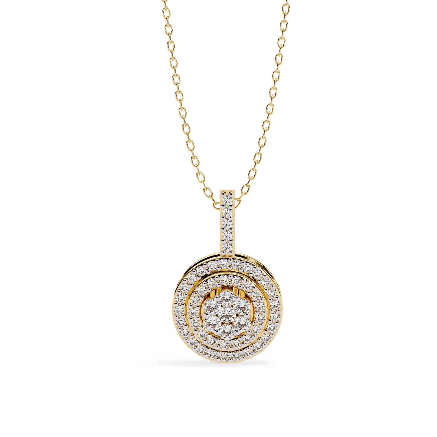 Light Weight Circular Diamond Pendant