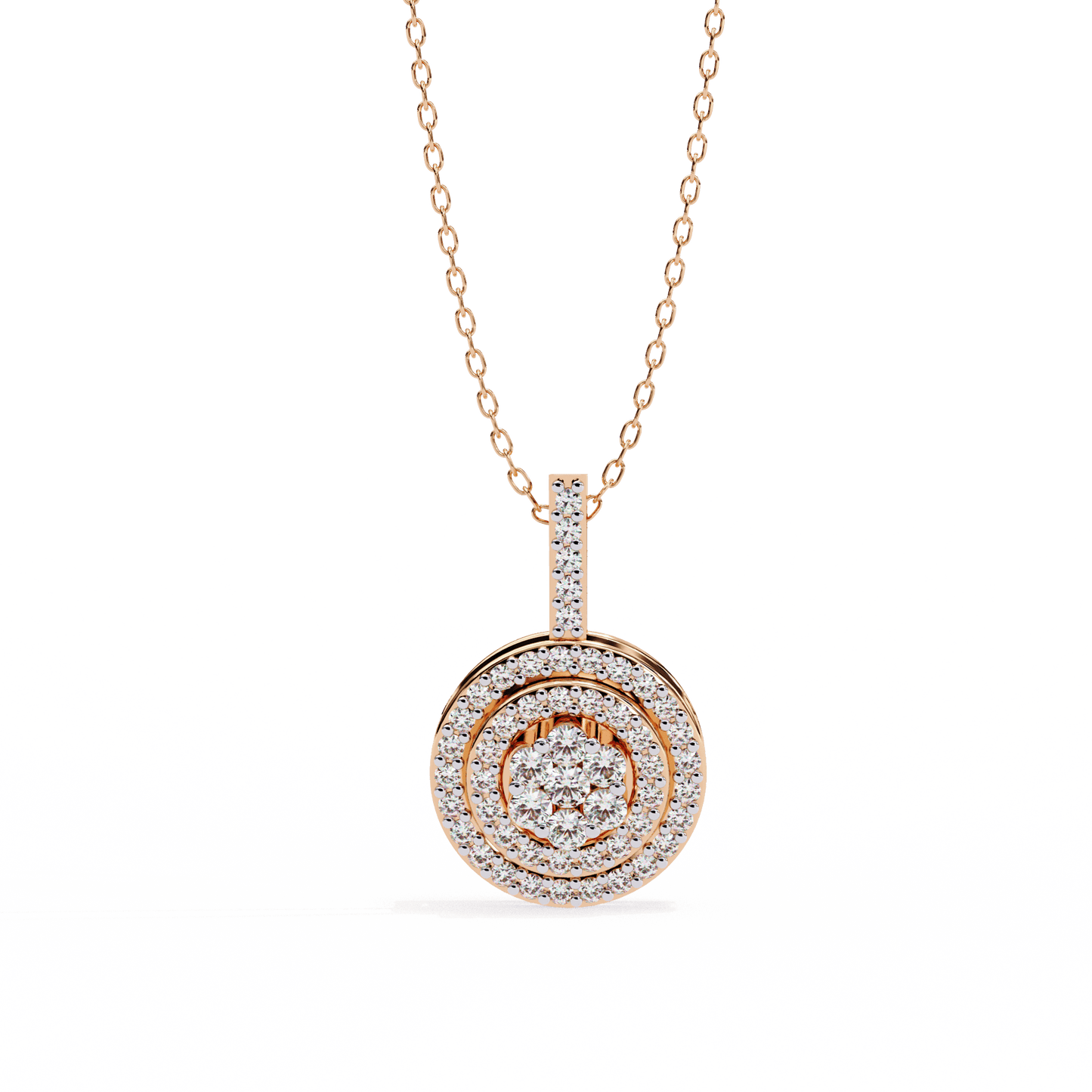 Light Weight Circular Diamond Pendant