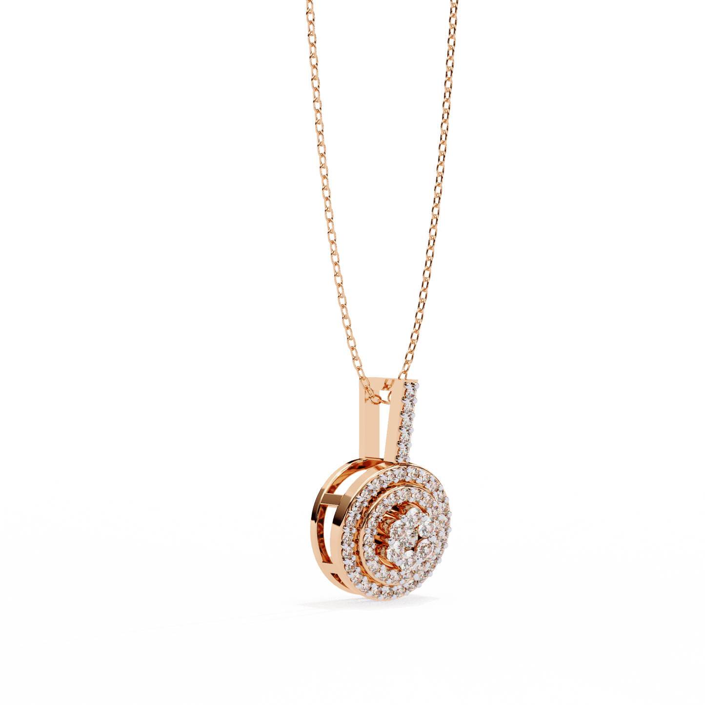 Light Weight Circular Diamond Pendant