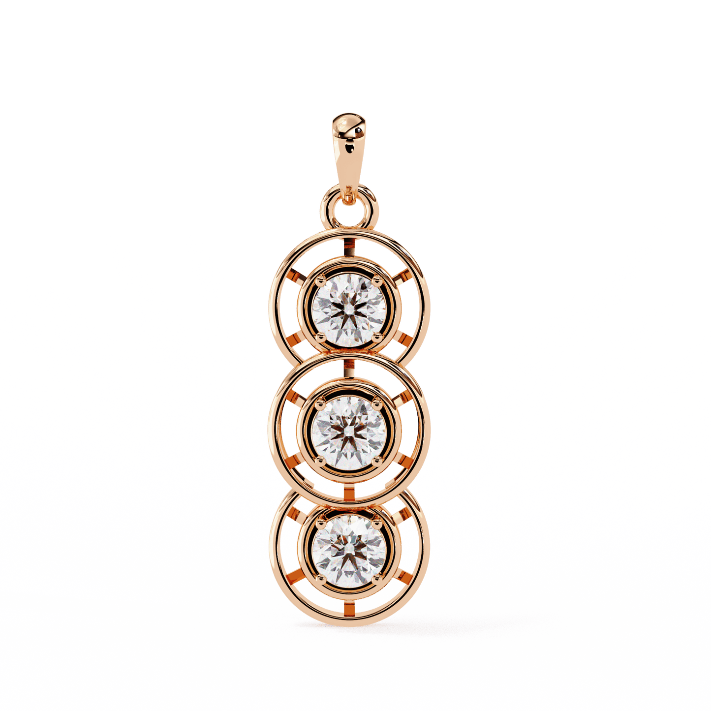 Classy 1.01 Round Stacked Soliatire Pendant