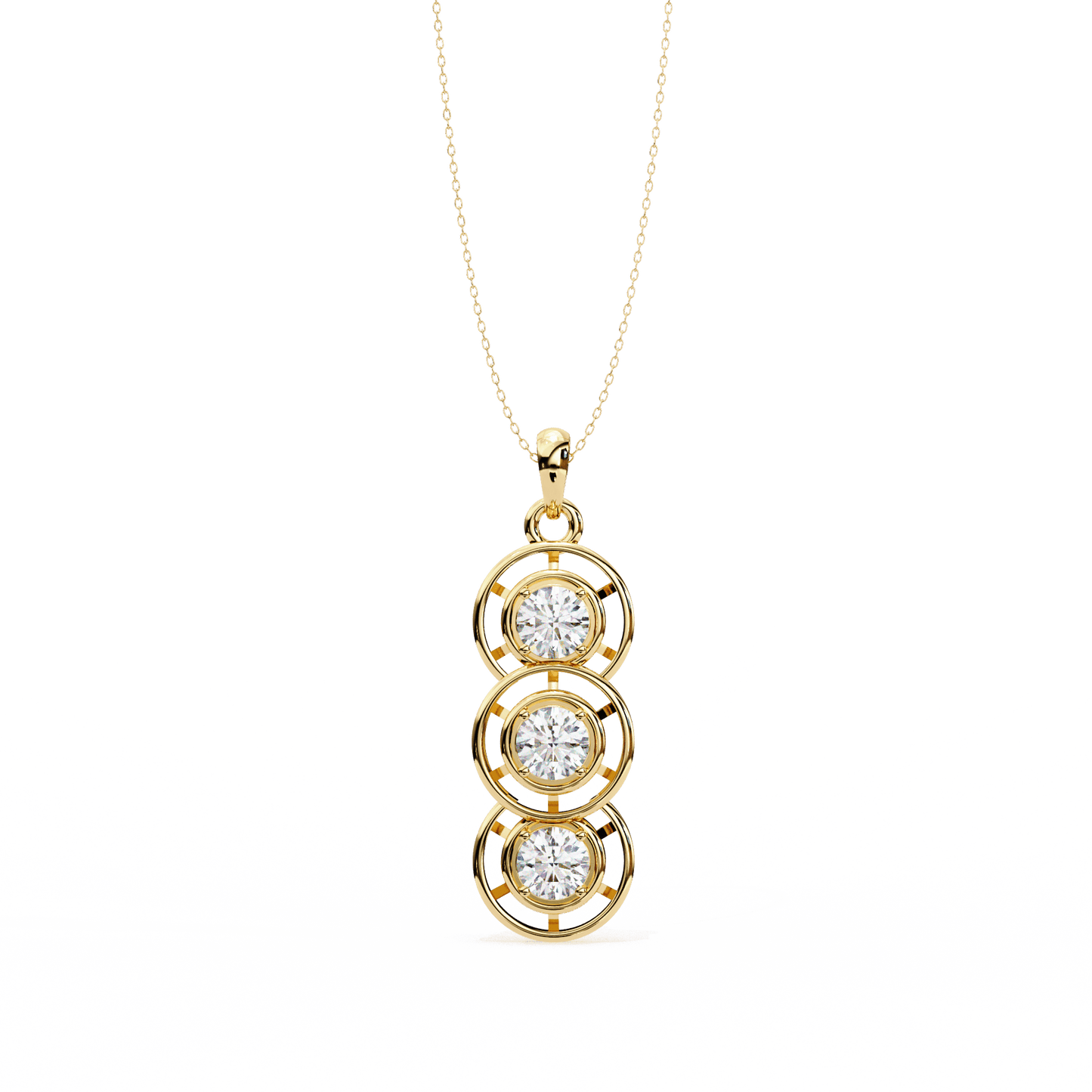 Classy 1.01 Round Stacked Soliatire Pendant