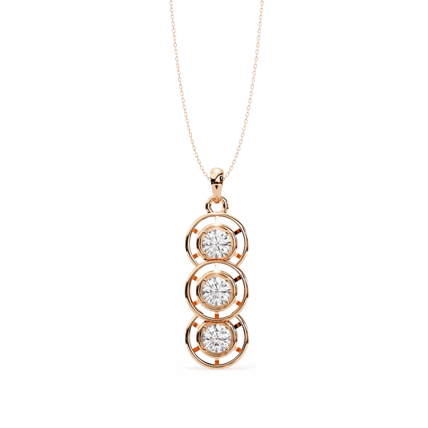 Classy 1.01 Round Stacked Soliatire Pendant