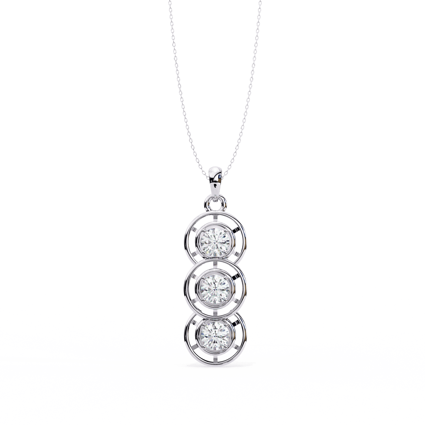 Classy 1.01 Round Stacked Soliatire Pendant